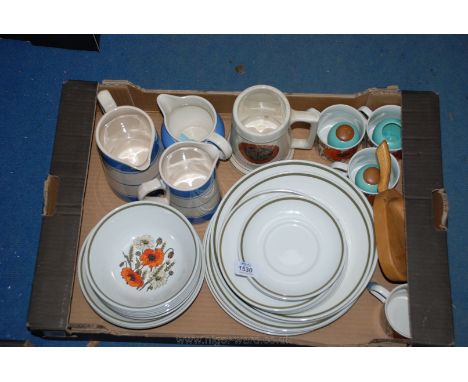 A quantity of china including a J & G Meakin part dinner service, two Price Brothers jugs, American Tankard etc.