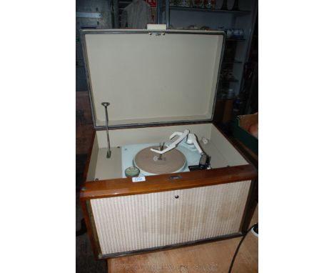 An Ekco 9 octave Record Player with Garrard Rc 121 Mk 2 turntable, late 1950's valve powered, in Mahogany finish.