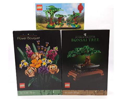 Lego (Sealed) Botanical Collection Plus Others To Include: (1) #10281 Bonsai Tree, (2) #10280 Flower Bouquet (Creases To Box)