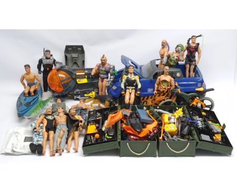 Hasbro modern Action Man (and similar), a quantity of loose action figures, vehicles and accessories, including 2 x Storage L