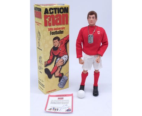Hasbro/Art &amp; Science Action Man 50th Anniversary Footballer figure.&nbsp; This figure was displayed at AMCon 2016, held a