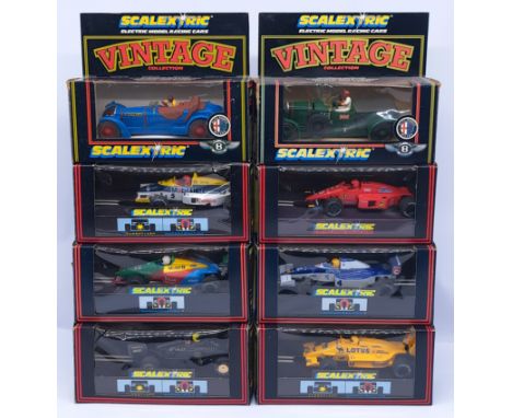 Scalextric, a group of 1:32nd scale Racing Slot Cars to include (1) C.305 4.5 Litre Bentley; (2) C.306 Alfa Romeo; (3) C.425 
