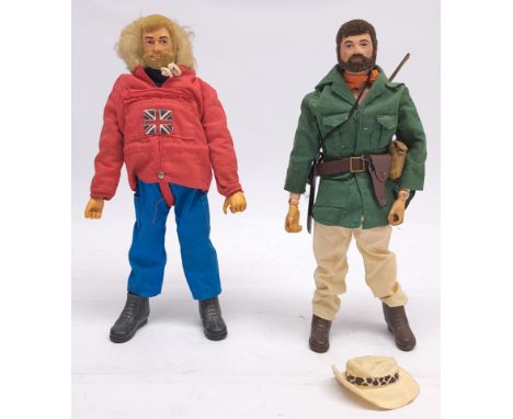 Palitoy Action Man vintage pair to include (1) flock hair, gripping hands figure dressed in Jungle Explorer uniform; (2) floc