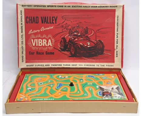 Chad Valley (UK) battery operated "Vibra Car Race Game" - features plastic moulded maze type roadway within a metal frame, to