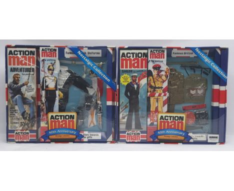 Hasbro Action Man 40th Anniversary Edition Nostalgic Collection pair to include (1) AM007 comprising Adventurer Figure and 17