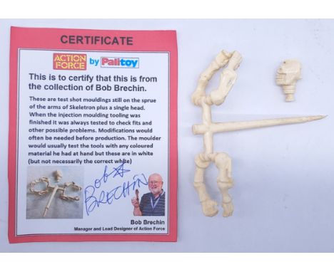 Palitoy Action Force Test Shots for the Skeletron figure - arms are still on the sprue and a single head.&nbsp;&nbsp;Test sho