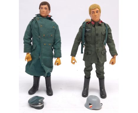 Palitoy Action Man vintage pair to include 2 x&nbsp; flock hair, gripping hands figures (hands have hardened and become britt