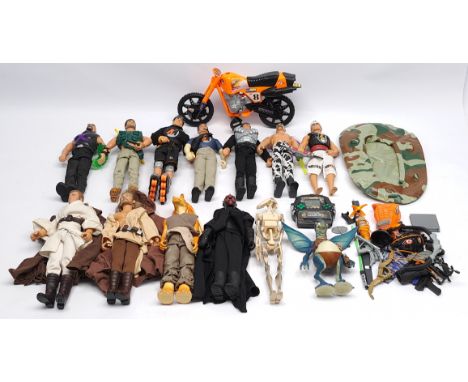 Hasbro Action Man/Star Wars 12" figures and accessories to include DR. X, Star Wars Episode 1 - Obi-Wan Kenobi, Qui-Gon Jinn,