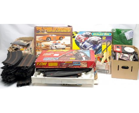 Slot Car Racing group to include (1) Scalextric Mini Mayhem; (2) The Dukes of Hazard; (3) TCR Super 4 Jam Car Special - all s