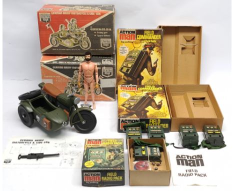 Palitoy/Cherilea Action Man vintage group to include (1) loose/undressed flock hair, gripping hands (hands have hardened and 