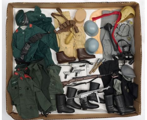 Palitoy Action Man vintage German forces related, loose clothing/accessories to include various part outfits - Afrika Korps, 