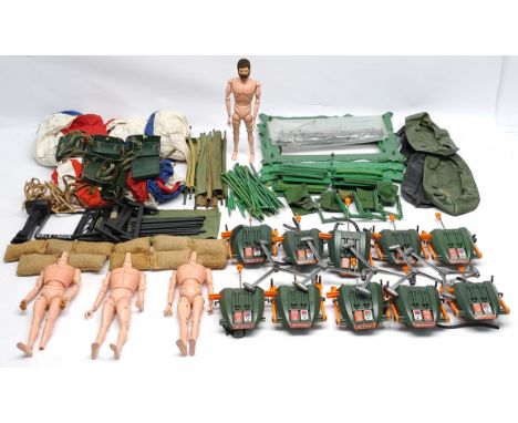 Palitoy Action Man vintage loose/unboxed group to include 4 x Figure bodies (1 figure is complete), various accessories inclu