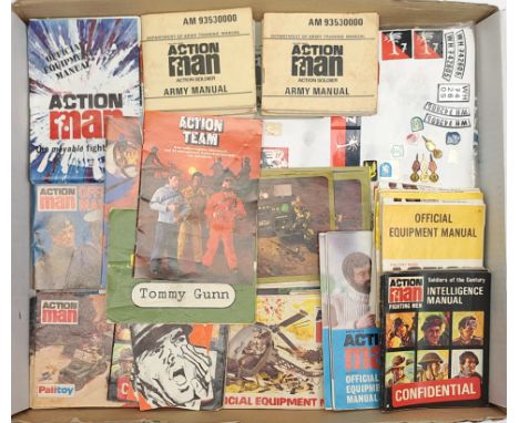 Palitoy (and similar) Action Man vintage group of various Ephemera / Catalogues / 'Reproduction' Stickers/Transfers for vehic