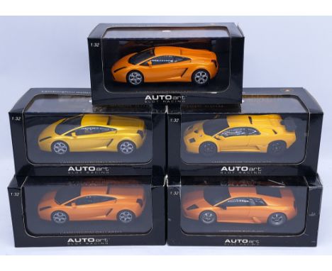 Auto Art (Gateway Global), a group of 1:32nd scale Lamborghini Slot Cars to include (1) 13022 Murcielago; (2) 13131 Diablo GT