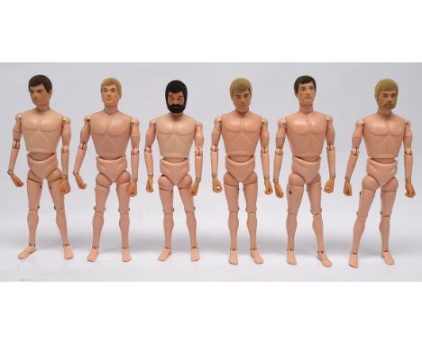 Palitoy Action Man vintage loose/undressed flock hair, gripping hands figures, a group which appear to be generally Fair to G