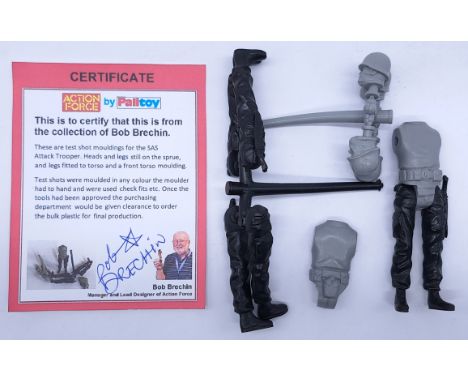 Palitoy Action Force Test Shots for the SAS Attack Trooper figure - heads and legs are still on the sprue, legs fitted to tor