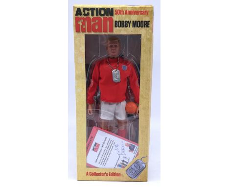 Hasbro/Art &amp; Science Action Man 50th Anniversary Bobby Moore football figure.&nbsp; This figure was displayed at AMCon 20