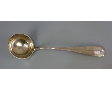 GROSSE VORLEGEKELLE / SUPPENKELLE / large serving ladle, 19. Jh., 800er Silber, 201,5 Gramm. Länderpunze Österreich-Ungarn, M