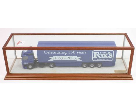 Lion Toys 1/50th scale DAF CF &amp; Box Trailer in "Fox's Biscuits" livery supplied by Search Impex Ltd Promotional Models, a