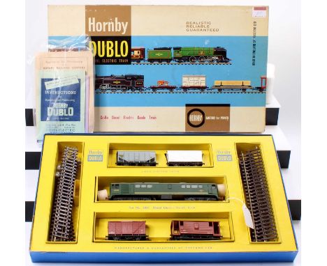 2033 Hornby-Dublo 2-rail Co-Bo Diesel Electric Goods set comprising loco no.5703 with four Super Detail wagons, track, instru