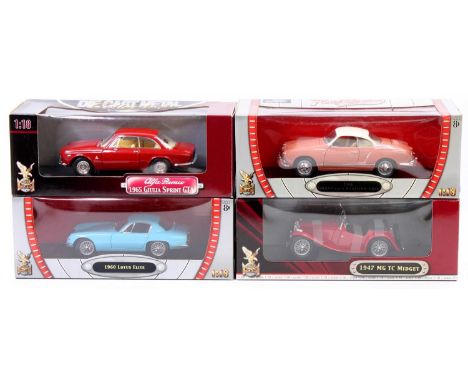 Road Signature 1/18th scale diecast group, 4 examples to include No. 92768 1960 Lotus Elite, No. 92198 1966 Volkswagen Karman