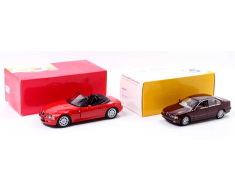 2 Minichamps diecasts to include a 1/18th scale BMW Z3 Roadster and a 1/24th scale BMW 5 Series Saloon - as issued in their o