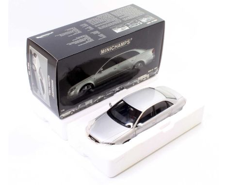 A Minichamps 1/18th scale limited edition Audi A4 2005 finished in silver and housed in its original pictorial card box (NMM-