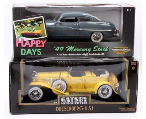 ERTL and Greenlight 1/18th scale diecast group of 2 to include a Greenlight Collectibles No. 12927 Duesenberg from the film "