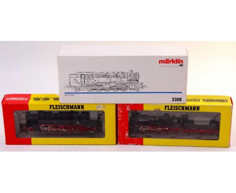 Fleischmann and Marklin HO Gauge Boxed Locomotive Group, 3 examples to include Fleischmann 4065 DB65 018 2-8-4 Locomotive, Fl