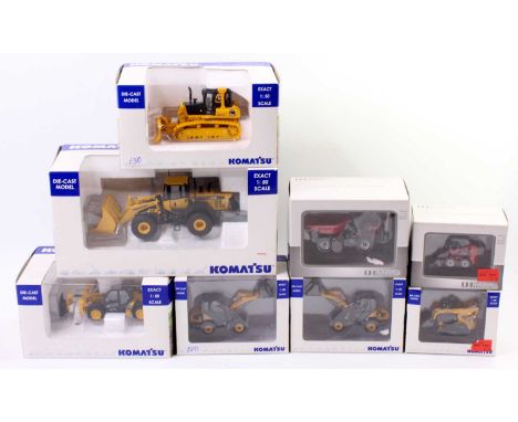 Universal Hobbies 1/50th scale construction models, 8 examples to include UH 800U Komastu D61EX Crawler Dozer, UH 8001U Komas