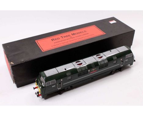 Red Tree Models/ACE Trains 0 gauge ‘Warship’ Bo-Bo diesel hydraulic loco ‘Formidable’ D802 BR green, small yellow warning pan
