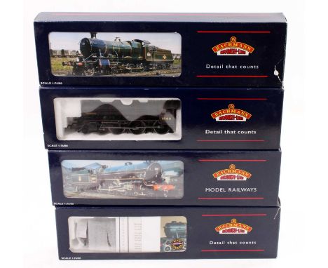 A Bachmann 00 gauge boxed locomotive group, four examples to include No. 31-829 Great Western 43XX Class No. 4331 loco and te