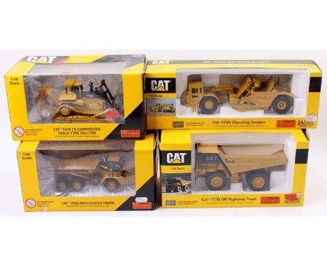 Norscott 1/50th scale construction models, 4 boxed examples comprising No. 55104 CAT 777D Off Highway Truck, No. 55070 CAT D1