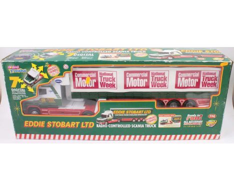 A Control Freaks 1/18 scale radio controlled model of an Eddie Stobart Scania truck with Commercial Motor National Truck Week