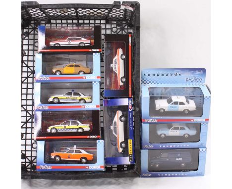 Ten various boxed and plastic cased Vanguards 1/43 scale emergency service diecast vehicles, mixed examples to include a Ford