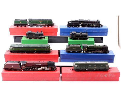A collection of 8 OO gauge locomotives and diesel engines, various manufacturers and models including Hornby 46251 "City of N