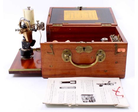A Dobbie-McInnes, boxed No. 4 The Design engine indicator, housed in the original stained wood box with a number of fixtures,