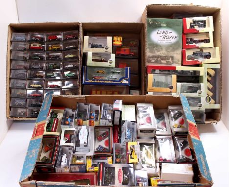 4 boxes of Corgi Trackside, Hornby Skale Autos, Oxford Diecast, EFE and Lledo 1/76th scale diecast models, a large quantity, 