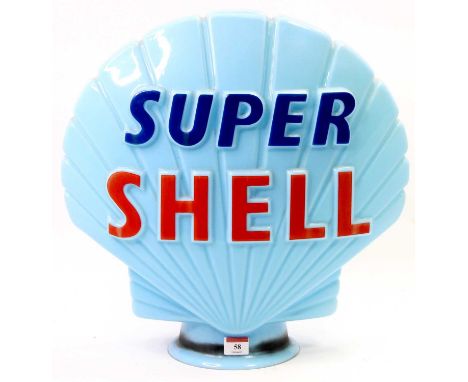 An original 1960s Super Shell advertising petrol globe, made by Hail Ware Ltd of Great Britain, height 44cm x 42cm across, co