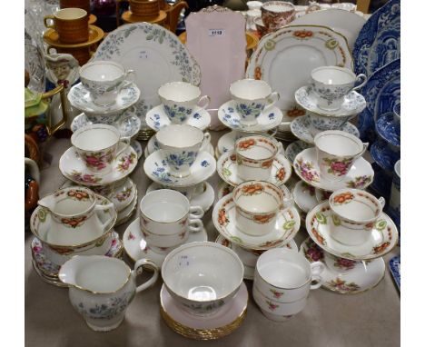 A Royal Standard Spring Song part tea service, comprising cups, saucers, milk jug, sugar bowl, side plates, bread and butter 