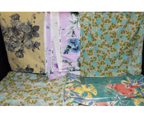 Textiles - a Duro screen print fabric; other retro fabric; etc