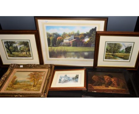 Pictures - The Tot of Wine, oil on canvas; golfing prints; etc