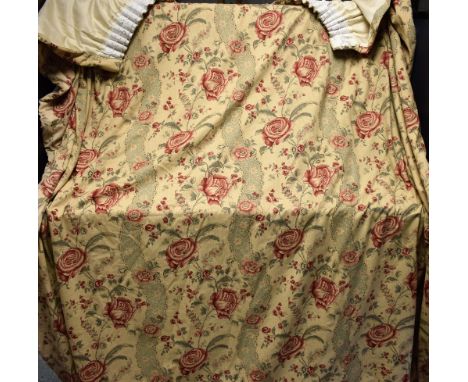 Textiles - a large pair of vintage floral interlined curtains, Ribbon Flower, an MRH design, 1987