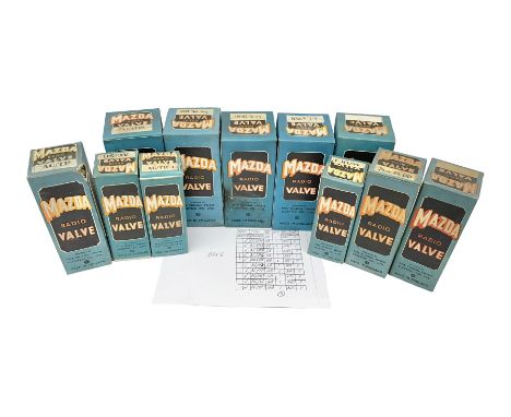 Eleven Mazda thermionic radio valves/vacuum tubes, including A.C.4/PEN, AC/TP, PEN 45 DD, all boxed  