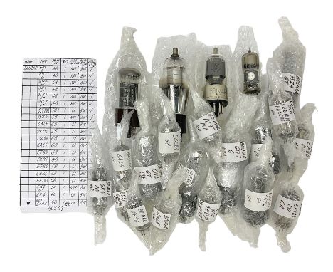 Collection of Brimar thermionic radio valves/vacuum tubes, including EF80, 6U4GT, 6A8G, 6K8GT, etc approximately 20 as per li