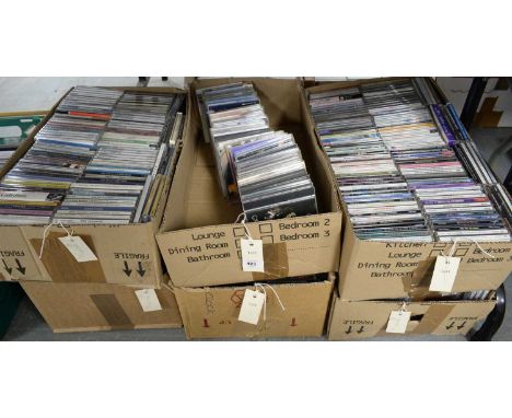 6 boxes of mixed CDs, mostly rock, pop, blues, and jazz, artists to include: Nick Drake; The Beautiful South; Coldplay; David