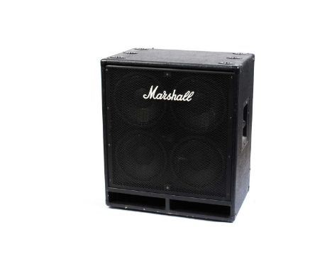 A Marshall MBC 410 bass speaker cabinet.