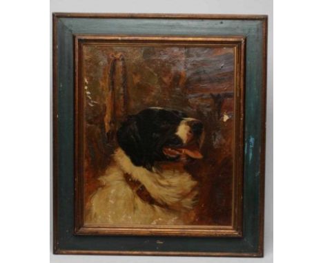 CIRCLE OF ARTHUR WARDLE (1864-1949) Portrait of a St Bernard, oil on canvas, bears signature, 24 1/2" x 20", framed (Est. plu