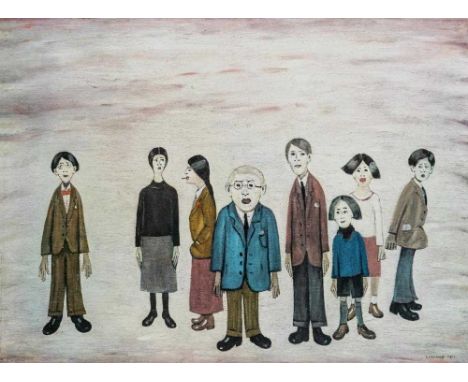 Y LAURENCE STEPHEN LOWRY (1887-1976) "His Family", lithograph, limited edition with blind stamp, signed in pencil, plate size