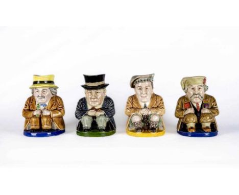 OF POLITICAL INTEREST - a set of four Royal Staffordshire pottery toby jugs modelled as David Lloyd George, James Ramsey MacD